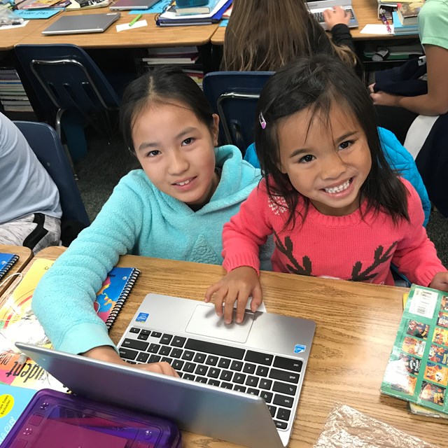 These first graders learn how to code from the best teachers around: their fellow sixth graders!
